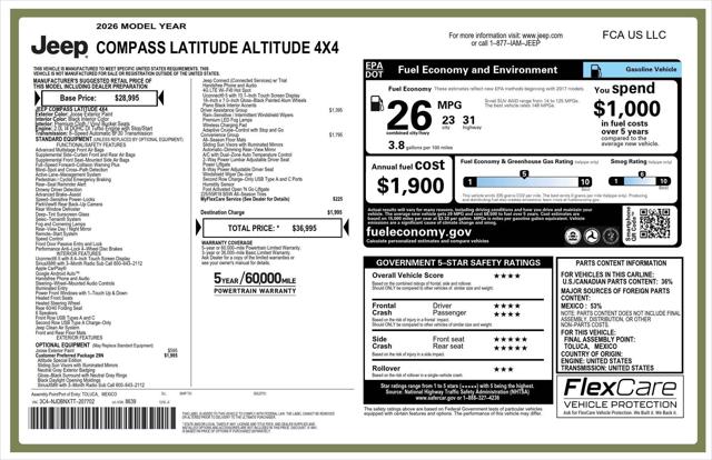 2026 Jeep Compass Latitude Altitude