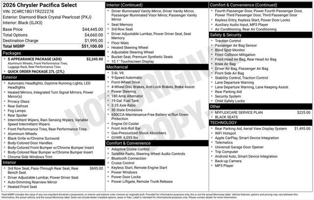 2026 Chrysler Pacifica PACIFICA SELECT