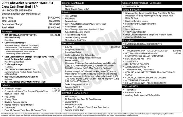 2021 Chevrolet Silverado 1500 4WD Crew Cab Short Bed RST