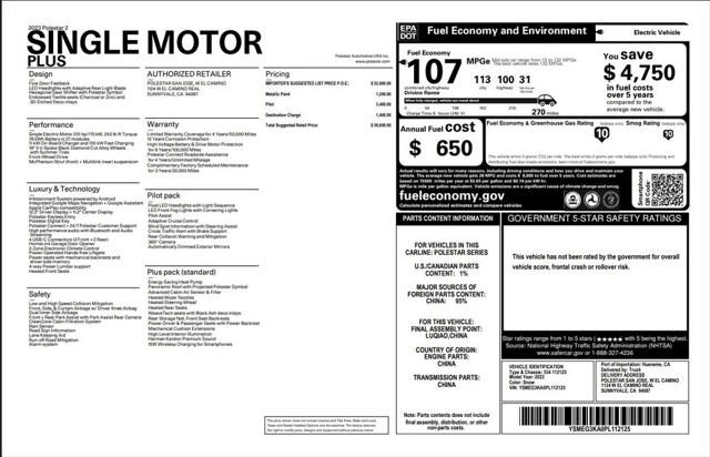 2023 Polestar 2 Long Range Single Motor 2023 Polestar 2 Long Range Single Motor