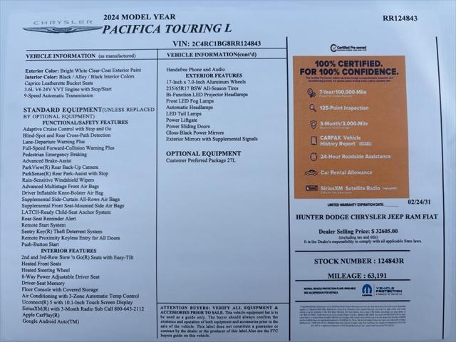 2024 Chrysler Pacifica Touring L