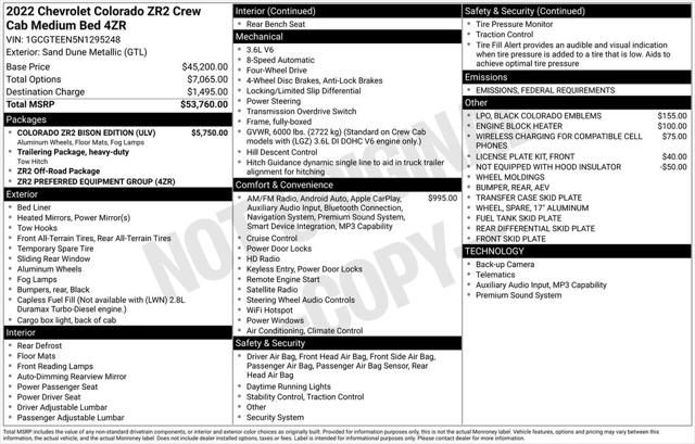 2022 Chevrolet Colorado 4WD Crew Cab Short Box ZR2