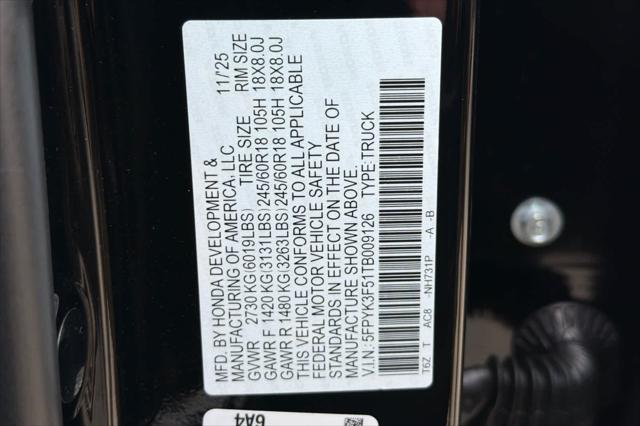 2026 Honda Ridgeline RTL