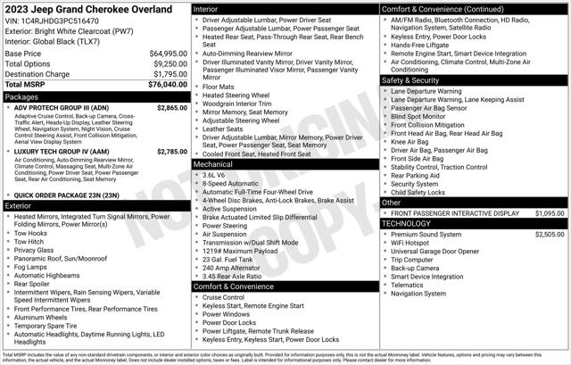 2023 Jeep Grand Cherokee Overland 4x4