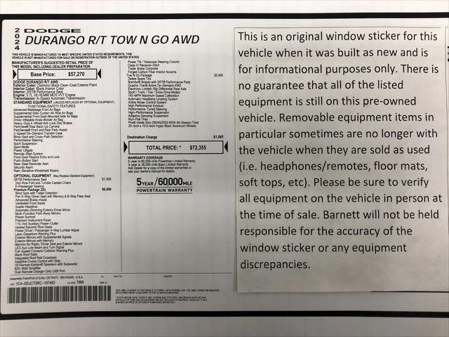 2024 Dodge Durango R/T Premium AWD 2024 Dodge Durango R/T Premium AWD