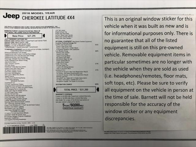2016 Jeep Cherokee Latitude 2016 Jeep Cherokee Latitude