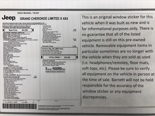 2020 Jeep Grand Cherokee Limited X 4X4