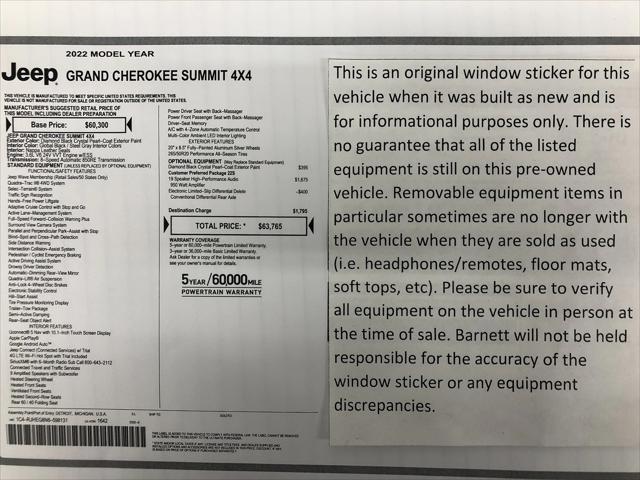 2022 Jeep Grand Cherokee Summit 4x4