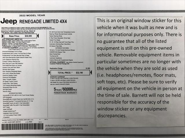 2022 Jeep Renegade Limited 4x4