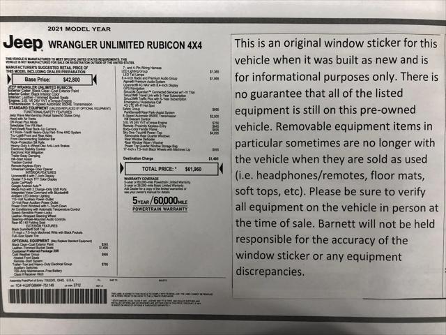 2021 Jeep Wrangler Unlimited Rubicon 4X4