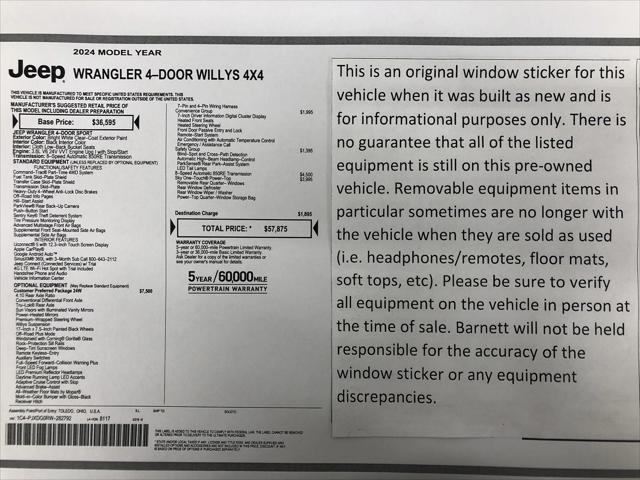 2024 Jeep Wrangler 4-Door Willys 4x4 2024 Jeep Wrangler 4-Door Willys 4x4