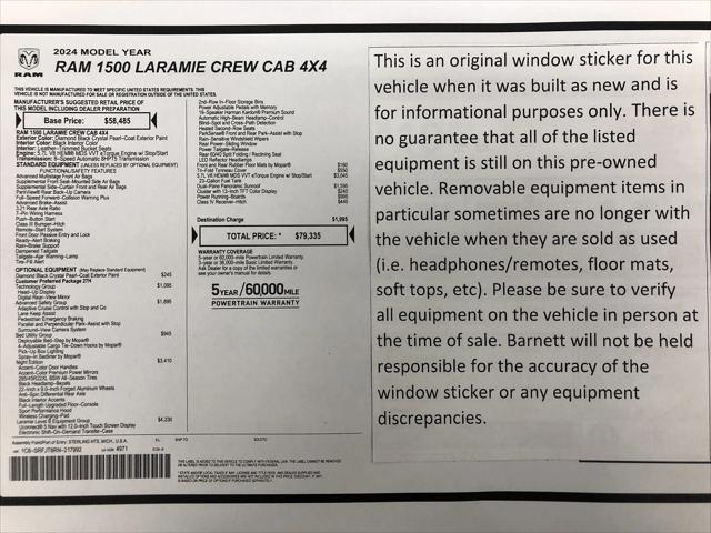 2024 RAM 1500 Laramie Crew Cab 4x4 57 Box 2024 RAM 1500 Laramie Crew Cab 4x4 57 Box