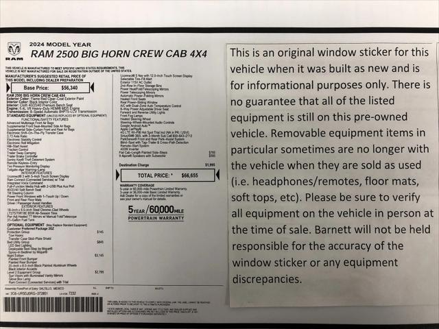 2024 RAM 2500 Big Horn Crew Cab 4x4 64 Box 2024 RAM 2500 Big Horn Crew Cab 4x4 64 Box