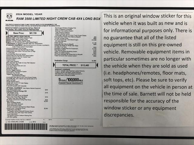 2024 RAM 3500 Limited Crew Cab 4x4 8 Box