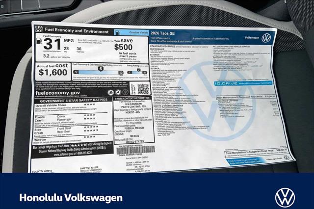 2026 Volkswagen Taos SE