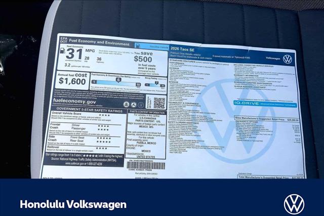 2026 Volkswagen Taos SE