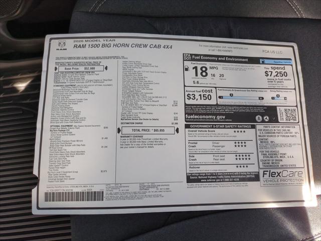 2026 Ram 1500 Big Horn Crew Cab 4x4 5'7" Box