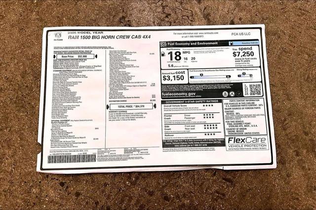 2026 Ram 1500 Big Horn Crew Cab 4x4 5'7" Box