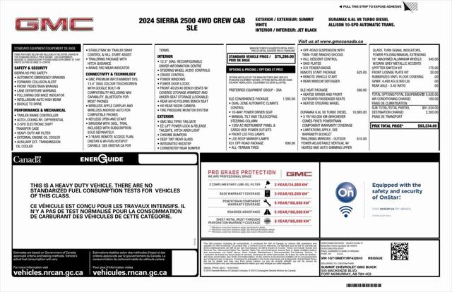 2024 GMC Sierra 2500HD 4WD Crew Cab Standard Bed SLE 2024 GMC Sierra 2500HD 4WD Crew Cab Standard Bed SLE