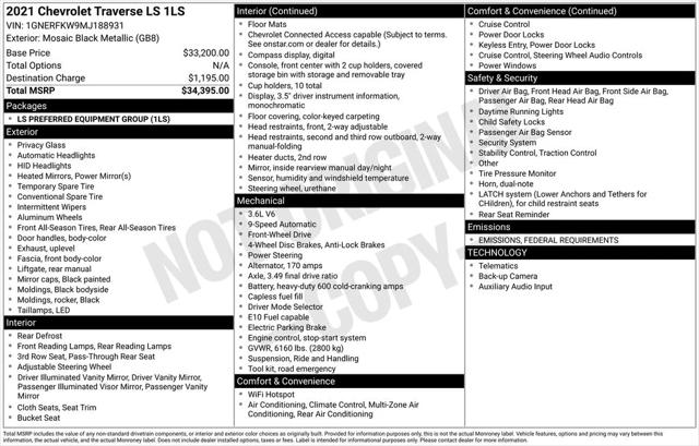 2021 Chevrolet Traverse FWD LS