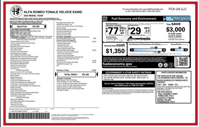 2024 Alfa Romeo Tonale Veloce EAWD