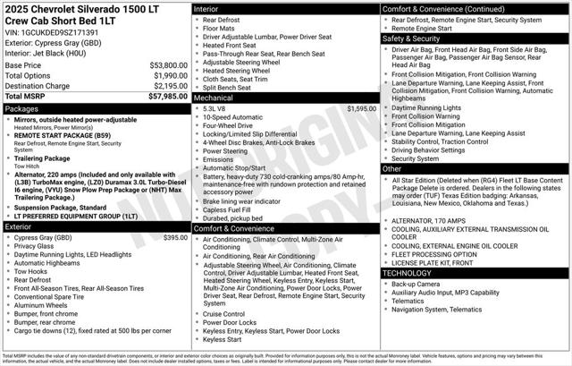 2025 Chevrolet Silverado 1500 4WD Crew Cab Standard Bed LT 2025 Chevrolet Silverado 1500 4WD Crew Cab Standard Bed LT