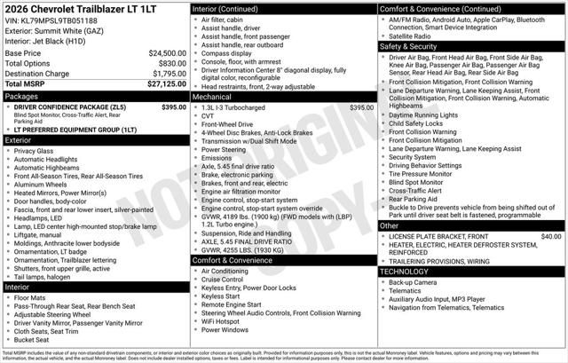 2026 Chevrolet TrailBlazer FWD LT