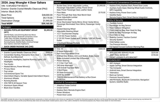 2026 Jeep Wrangler WRANGLER 4-DOOR SAHARA