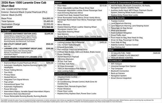 2026 RAM Ram 1500 RAM 1500 LARAMIE CREW CAB 4X4 57 BOX