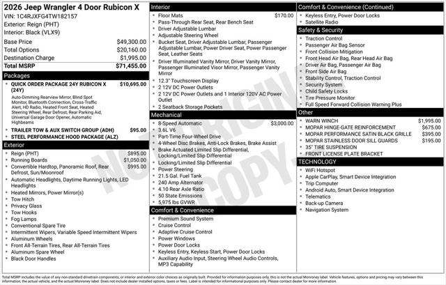 2026 Jeep Wrangler WRANGLER 4-DOOR RUBICON X