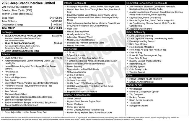 2025 Jeep Grand Cherokee GRAND CHEROKEE LIMITED 4X4 2025 Jeep Grand Cherokee GRAND CHEROKEE LIMITED 4X4