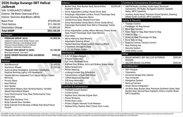2026 Dodge Durango DURANGO SRT HELLCAT JAILBREAK AWD