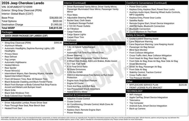 2026 Jeep Cherokee CHEROKEE LAREDO 4X4
