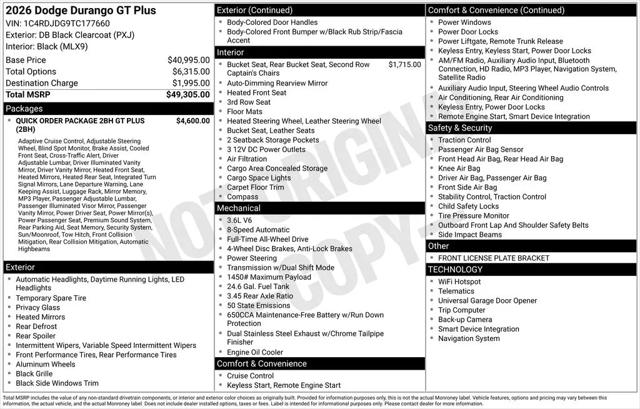 2026 Dodge Durango GT Plus AWD