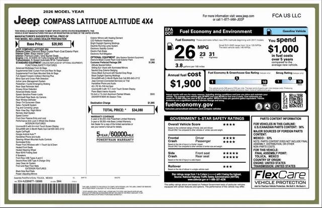 2026 Jeep Compass Latitude Altitude