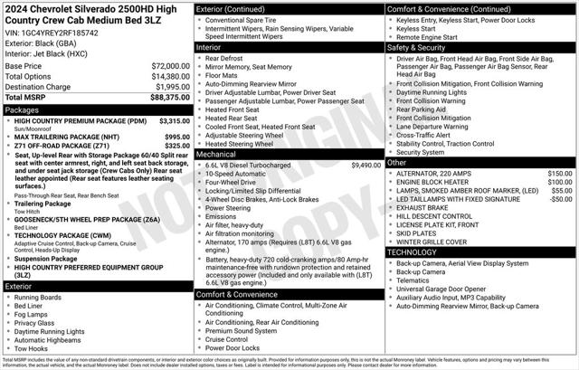 2024 Chevrolet Silverado 2500HD 4WD Crew Cab Standard Bed High Country 2024 Chevrolet Silverado 2500HD 4WD Crew Cab Standard Bed High Country