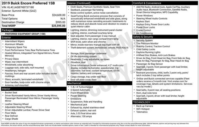 2019 Buick Encore FWD Preferred 2019 Buick Encore FWD Preferred