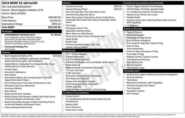 2024 BMW X3 xDrive30i 2024 BMW X3 xDrive30i
