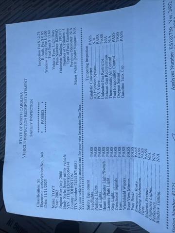 2002 Toyota RAV4 Base
