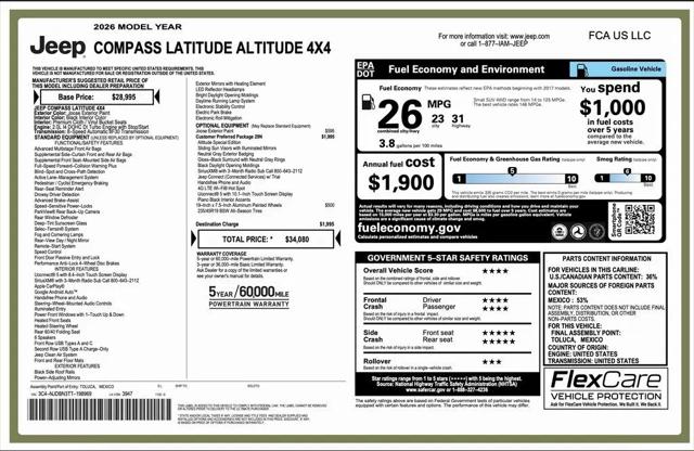 2026 Jeep Compass Latitude Altitude