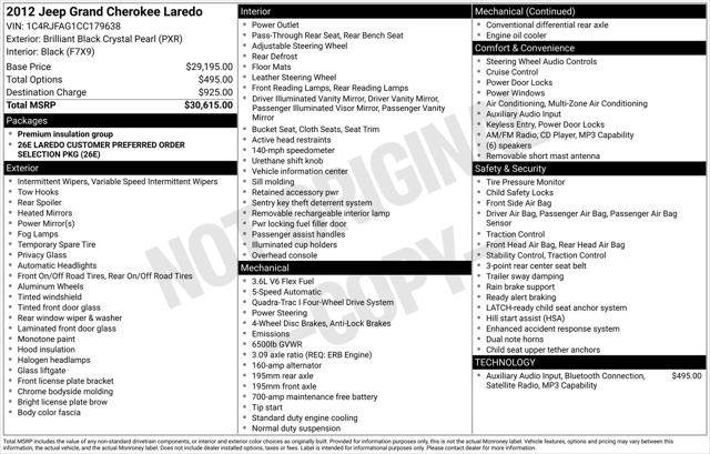 2012 Jeep Grand Cherokee Laredo 2012 Jeep Grand Cherokee Laredo