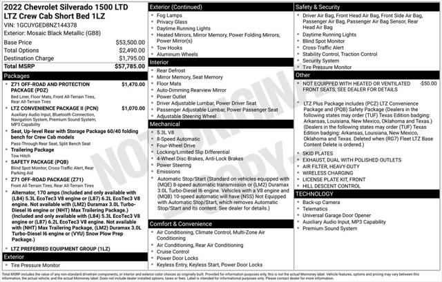 2022 Chevrolet Silverado 1500 LTD 4WD Crew Cab Short Bed LTZ