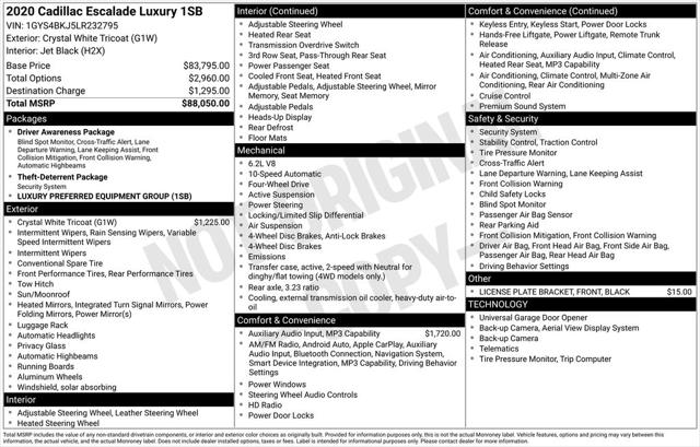 2020 Cadillac Escalade 4WD Luxury