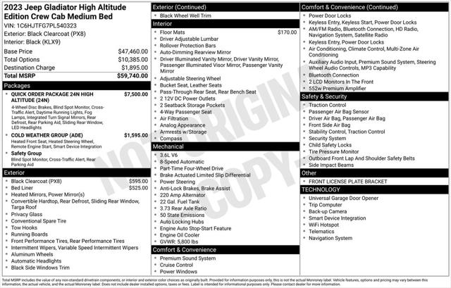 2023 Jeep Gladiator High Altitude 4x4 2023 Jeep Gladiator High Altitude 4x4