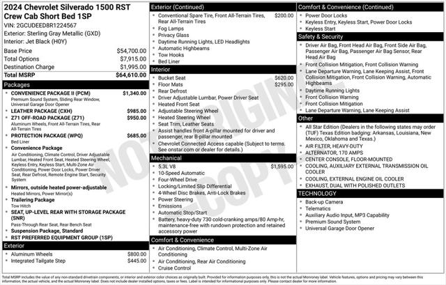 2024 Chevrolet Silverado 1500 4WD Crew Cab Short Bed RST 2024 Chevrolet Silverado 1500 4WD Crew Cab Short Bed RST