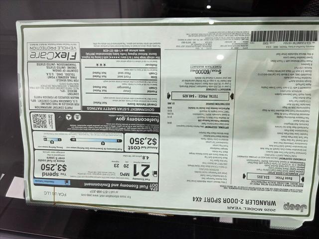 2026 Jeep Wrangler 2-Door Sport 4x4