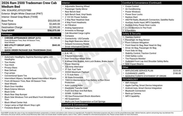 2026 RAM Ram 2500 RAM 2500 TRADESMAN CREW CAB 4X4 64 BOX