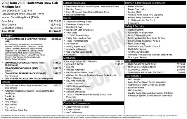 2026 RAM Ram 2500 RAM 2500 TRADESMAN CREW CAB 4X4 64 BOX