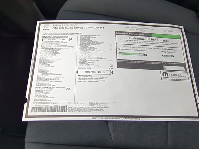 2026 Ram 2500 Black Express Crew Cab 4x4 6'4" Box