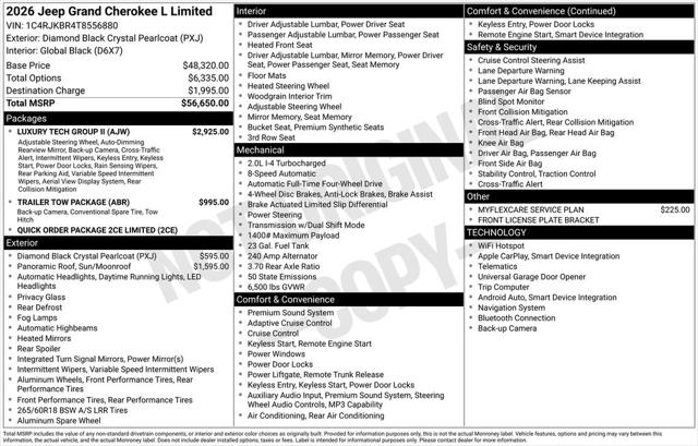 2026 Jeep Grand Cherokee GRAND CHEROKEE L LIMITED 4X4